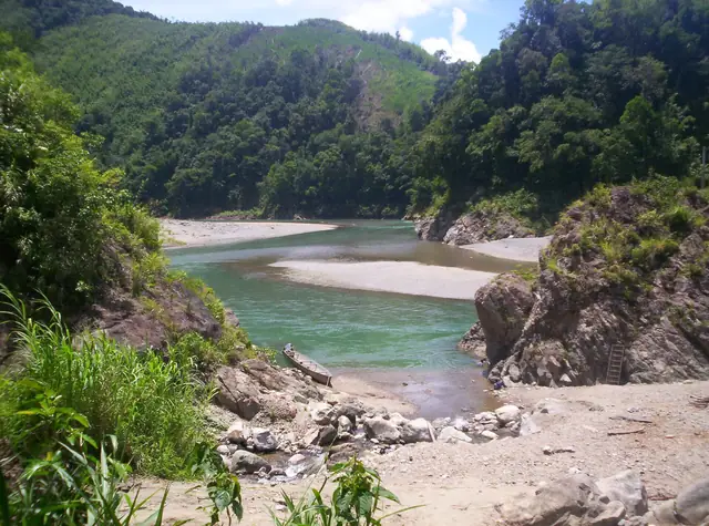 Clear river among rocks and forest at Dibagat, Kabugao, Apayao