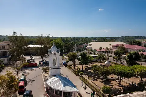 Carcar town centre and plaza seen from the church bell tower