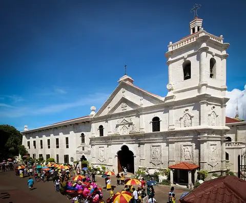 The facade and belfry of the Basilica Minore del Santo Niño, Cebu City