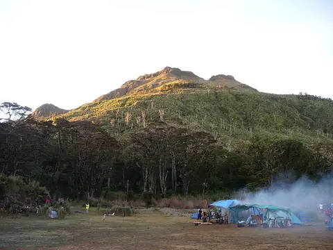 Mount Apo seen from a campsite at Lake Venado