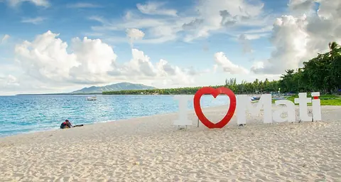 The "I love Mati" sign on Dahican Beach