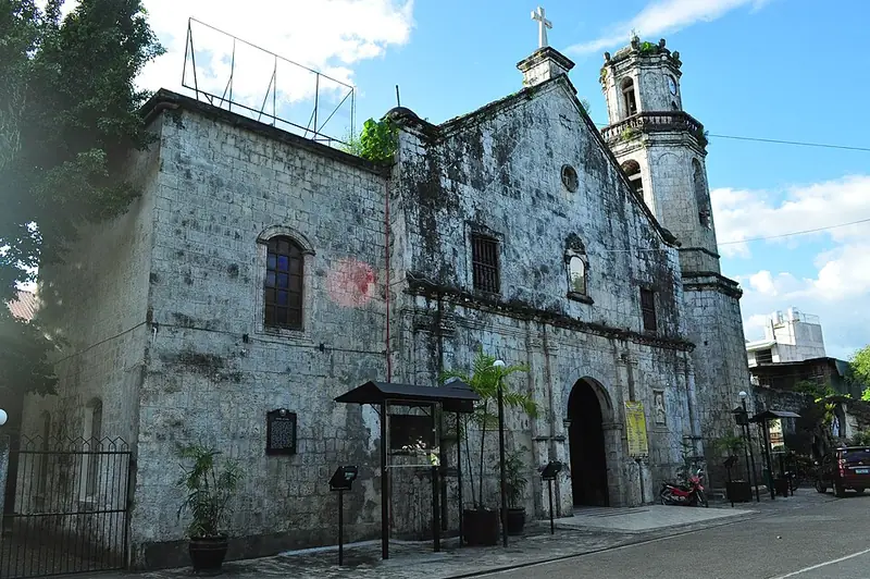 The stone facade of Maasin Cathedral