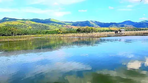 Lake Buluan with mountains on the horizon