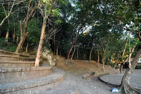 Shaded paths and trees at the Rizal Shrine in Dapitan